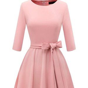 DRESSTELLS Retro Midi Dress Blush size XL